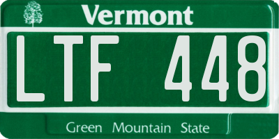VT license plate LTF448