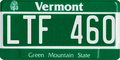 VT license plate LTF460