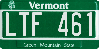 VT license plate LTF461