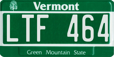 VT license plate LTF464