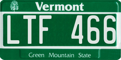 VT license plate LTF466