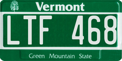 VT license plate LTF468