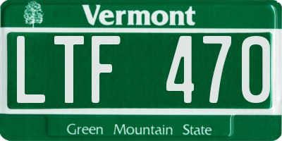 VT license plate LTF470