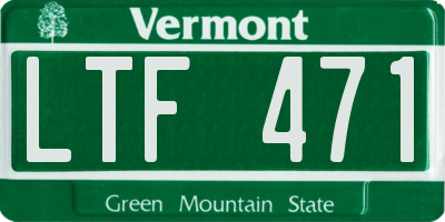 VT license plate LTF471