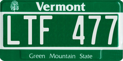 VT license plate LTF477