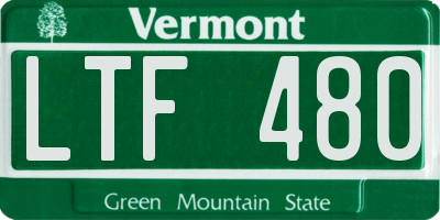VT license plate LTF480