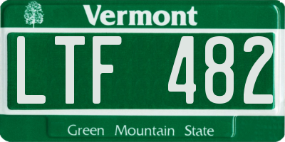 VT license plate LTF482