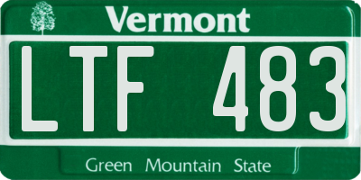 VT license plate LTF483
