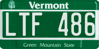 VT license plate LTF486