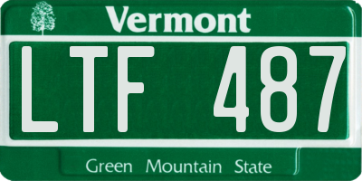 VT license plate LTF487