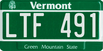 VT license plate LTF491
