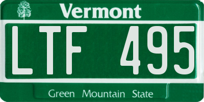 VT license plate LTF495
