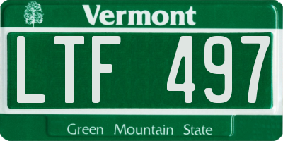 VT license plate LTF497