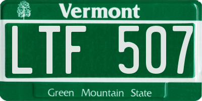 VT license plate LTF507