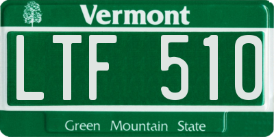 VT license plate LTF510