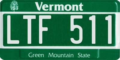 VT license plate LTF511