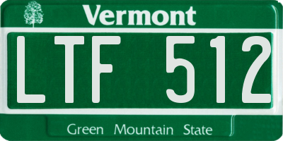 VT license plate LTF512