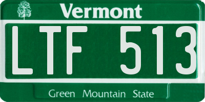 VT license plate LTF513