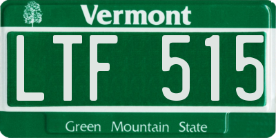 VT license plate LTF515
