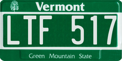 VT license plate LTF517
