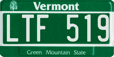 VT license plate LTF519