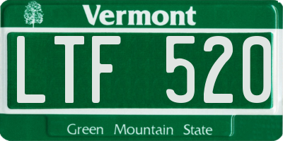 VT license plate LTF520
