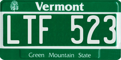 VT license plate LTF523