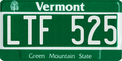 VT license plate LTF525