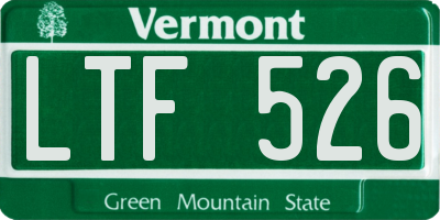VT license plate LTF526