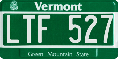 VT license plate LTF527