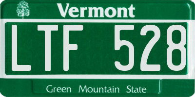VT license plate LTF528
