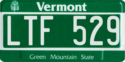 VT license plate LTF529