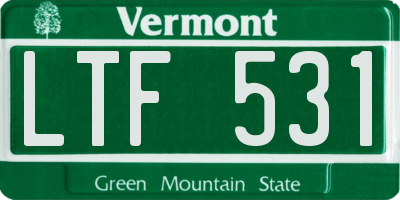 VT license plate LTF531