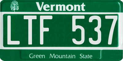 VT license plate LTF537