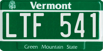 VT license plate LTF541