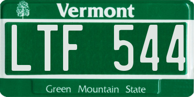 VT license plate LTF544