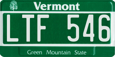 VT license plate LTF546
