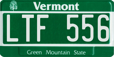 VT license plate LTF556