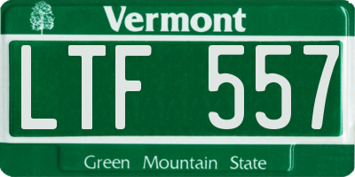 VT license plate LTF557