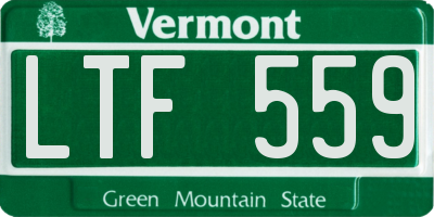VT license plate LTF559