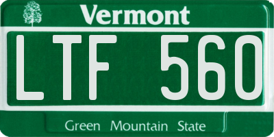 VT license plate LTF560