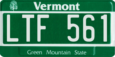 VT license plate LTF561