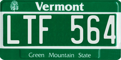 VT license plate LTF564