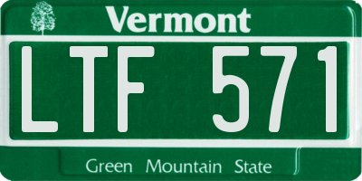 VT license plate LTF571