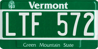 VT license plate LTF572