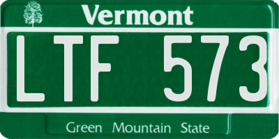 VT license plate LTF573