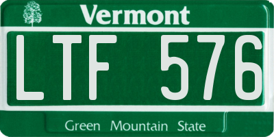 VT license plate LTF576