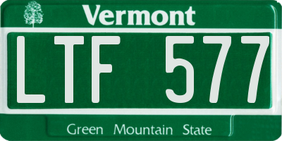 VT license plate LTF577