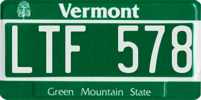 VT license plate LTF578