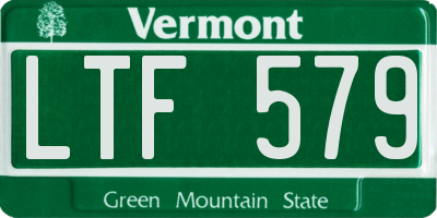 VT license plate LTF579